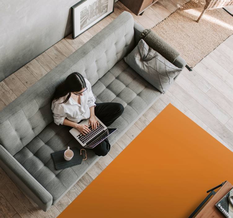 Moderna preproga oranžni pravokotnik - TenStickers