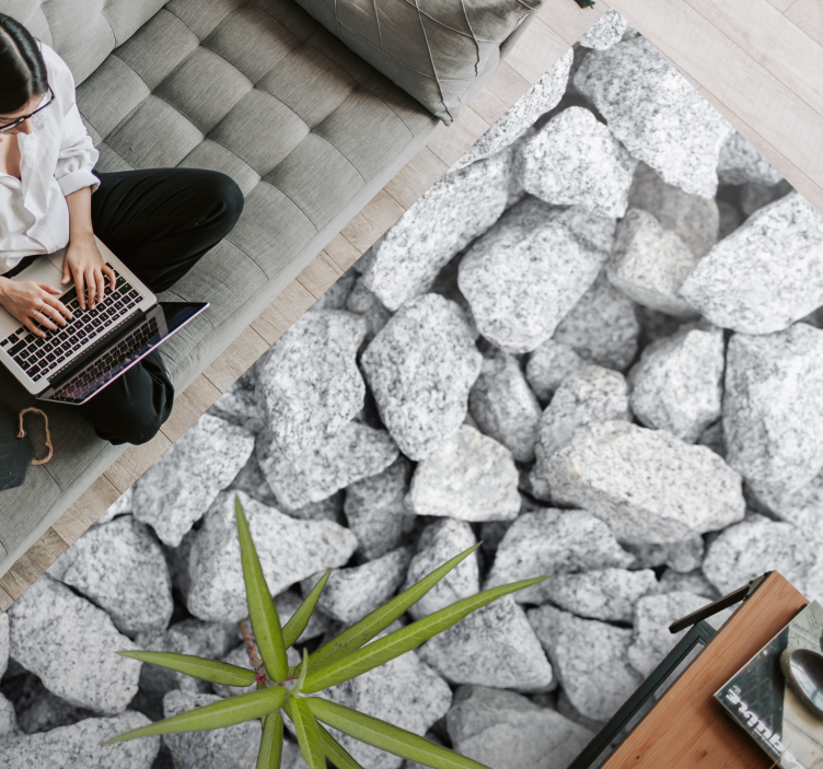 Osamljena divja rastlina drobljen kamen vinil preproga - TenStickers