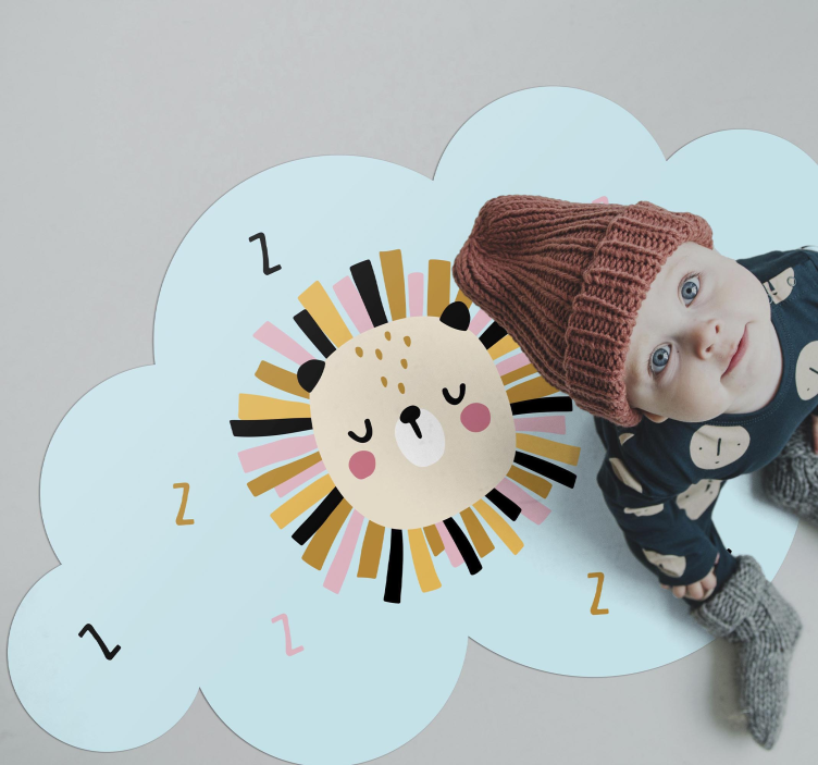 Otroški zaspani lev otroška preproga iz vinila - TenStickers