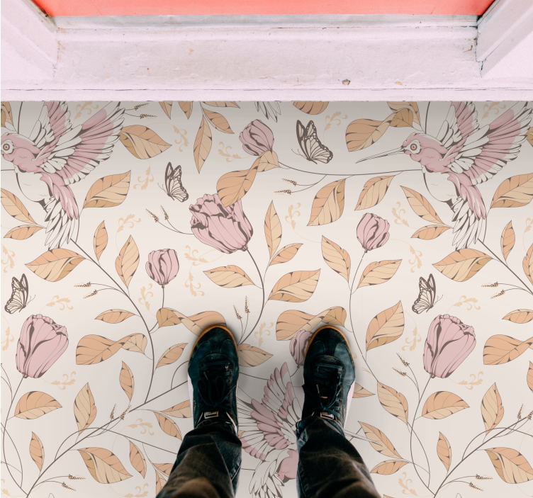 Pastelna cvetlična eleganca Vinilna preproga za vhod - TenStickers