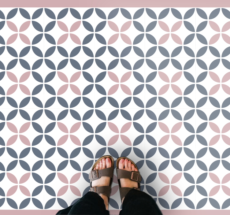 Pastelne barve geometrijski krogi ploščice preproga - TenStickers