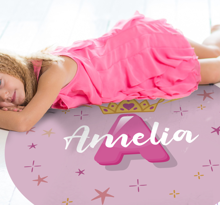 Princess personalised name vinilne preproge z vzorci - TenStickers