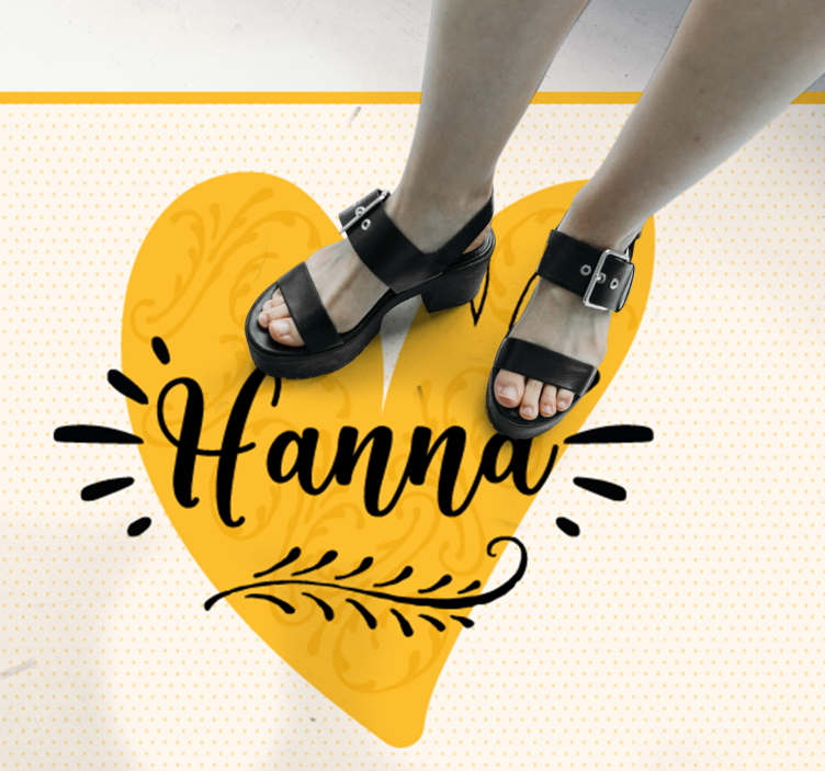 Oranžno srce po meri Vinilna preproga za najstnike - TenStickers