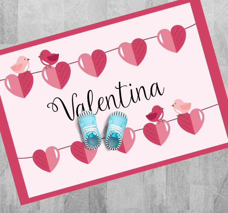 Srčni dizajn Vinilna preproga z imeni - TenStickers