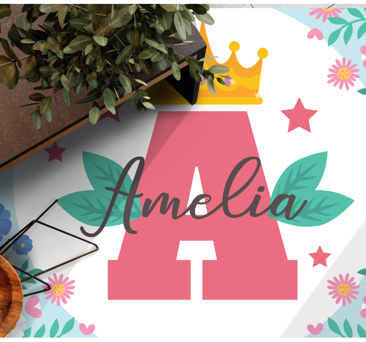 Kronana začetnica in ime Vinilne preproge v drugih vzorcih - TenStickers