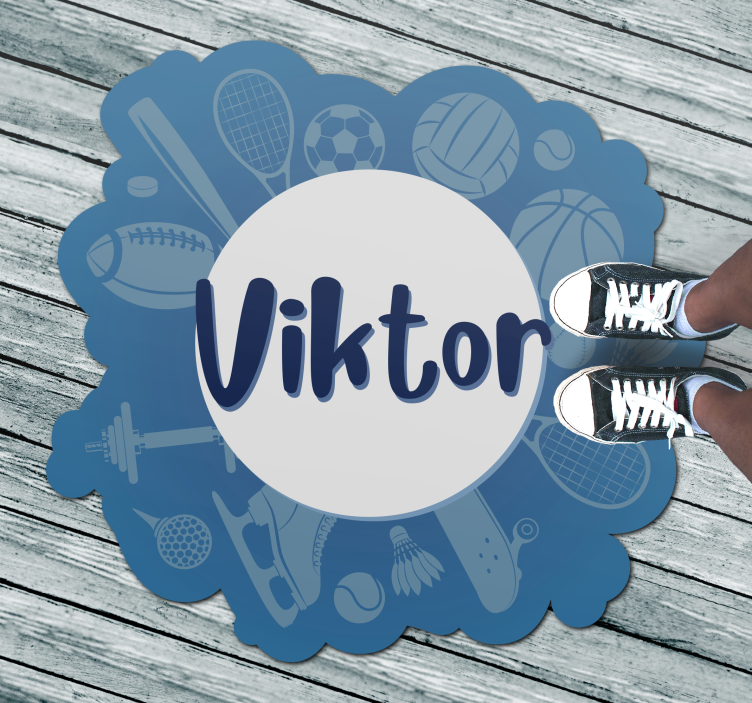 Personaliziran športni emblem Vinilna preproga z imeni - TenStickers