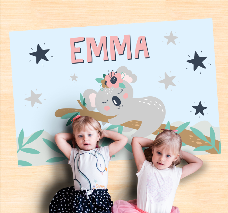 Koala noč Vinilna preproga z imeni - TenStickers