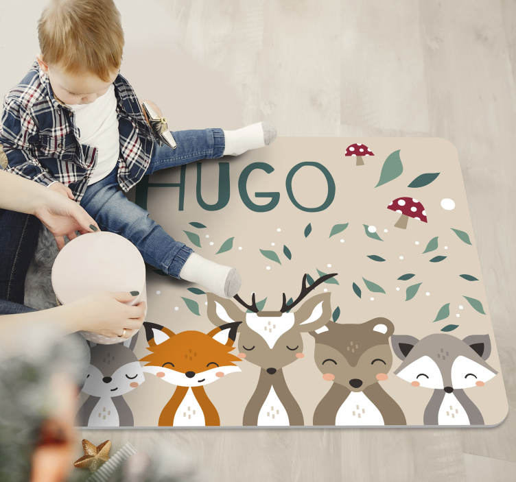 Personalizirane male živali, vinilne preproge z imenom - TenStickers