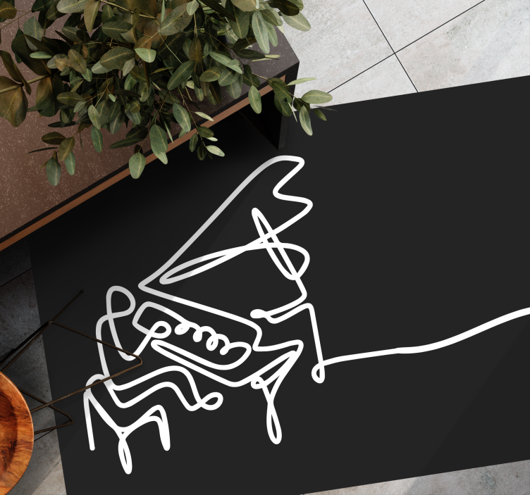 Pianist line art luštna oblika moderna preproga - TenStickers