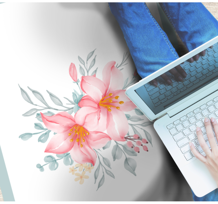 Pink floral elegance cvetlična vinilna preproga - TenStickers