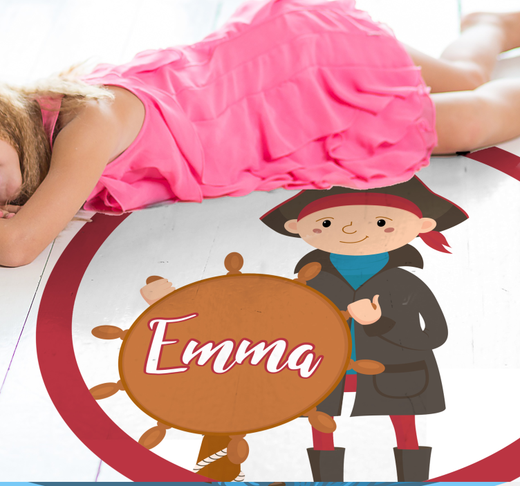 Pirat prilagodljiv Vinilna preproga z imeni - TenStickers