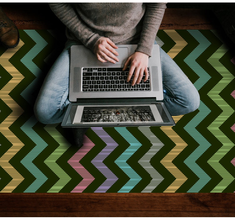 Pisan cikcak vzorec Vinilna preproga s črtami - TenStickers