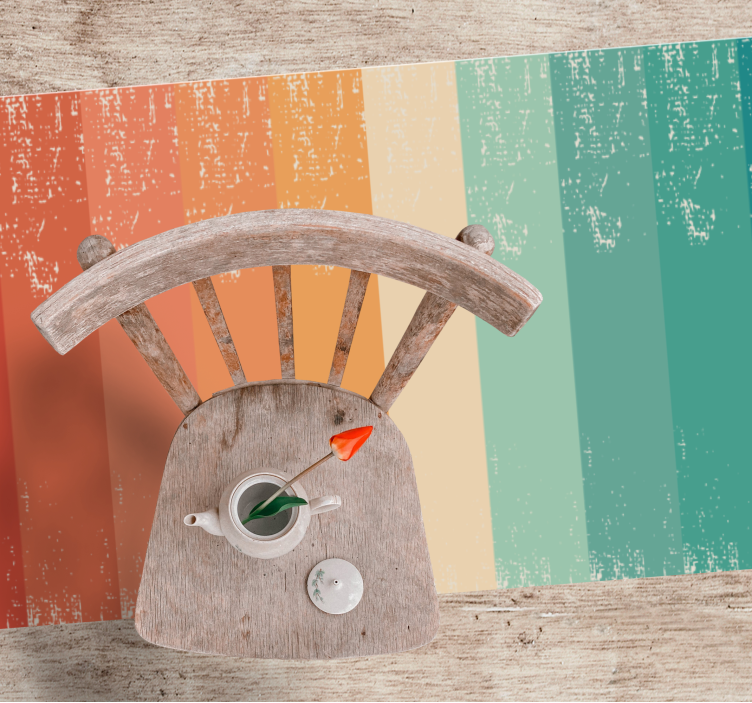 Pisane črtaste plasti minimalistična vinilna preproga - TenStickers