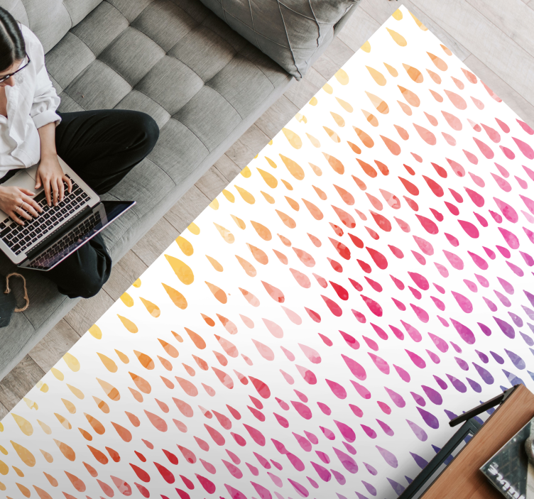 Pisane kapljice mozaik vinil preproga - TenStickers