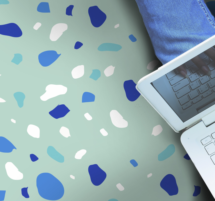 Modri teraco vinilna preproga - TenStickers