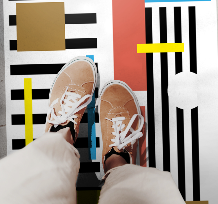 Pisani črtasti vzorci sodobne vinilne preproge - TenStickers