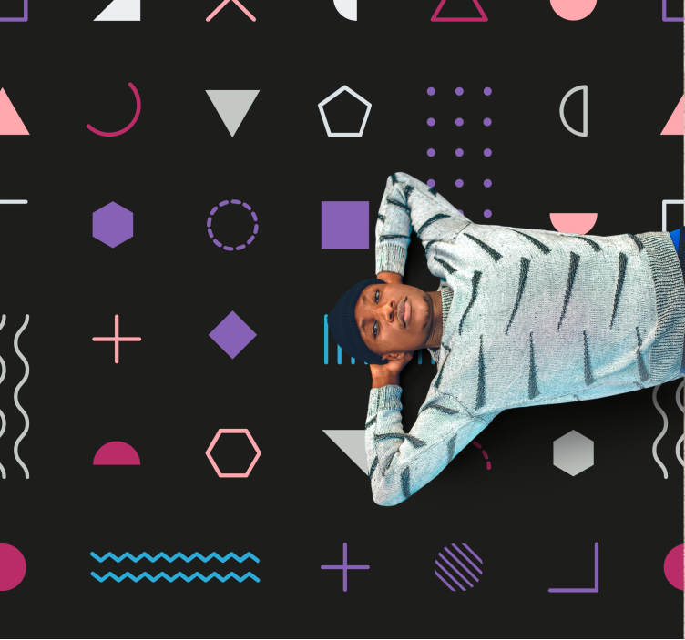 Playful shapes display vinilne preproge z vzorci - TenStickers