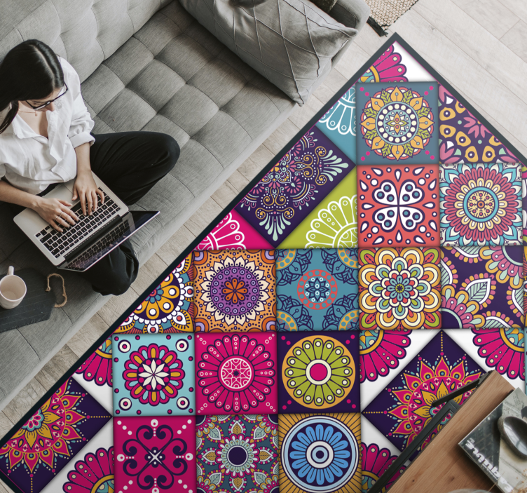 čudovita sestava ploščic vinilna preproga - TenStickers