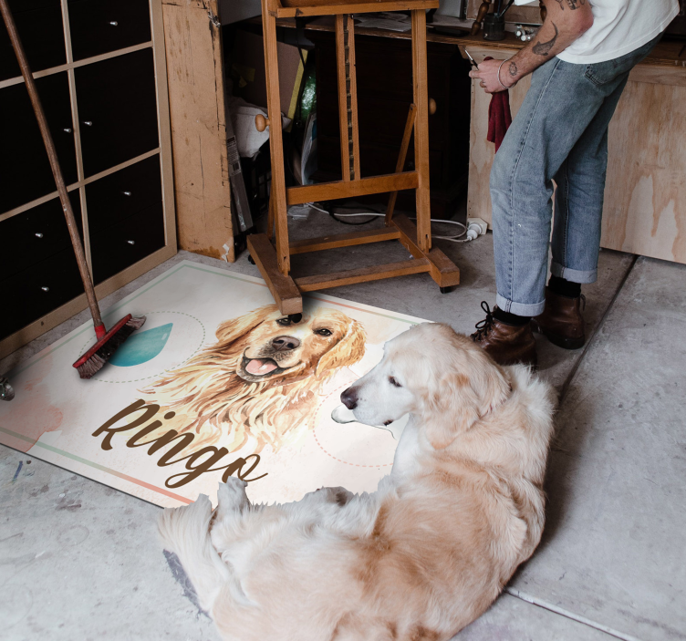 Zlati prinašalec preproga za vodo in hrano za živali - TenStickers