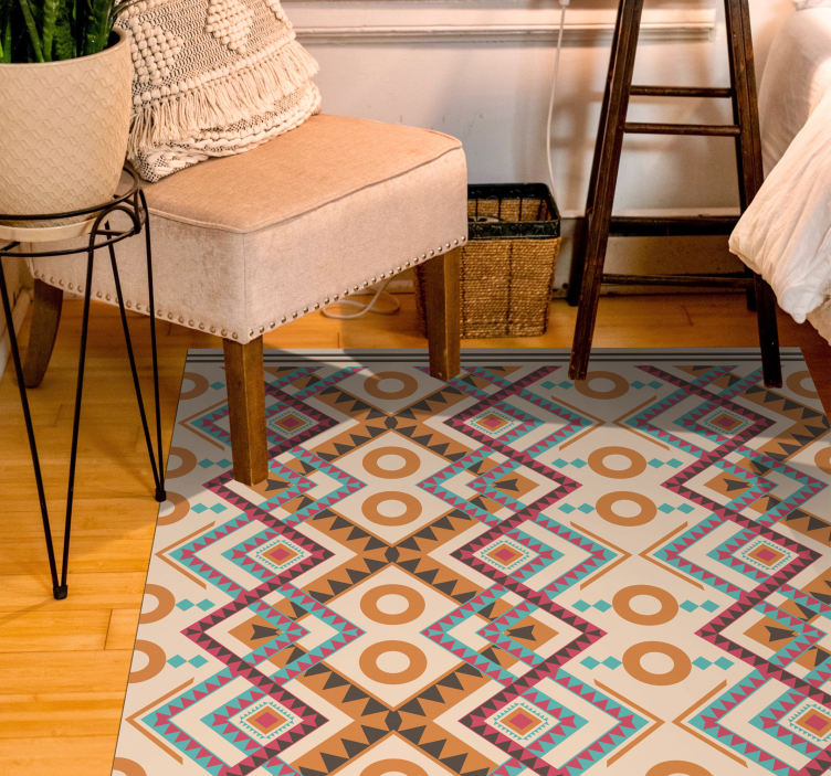 Etnična preproga z večbarvnimi diamanti - TenStickers