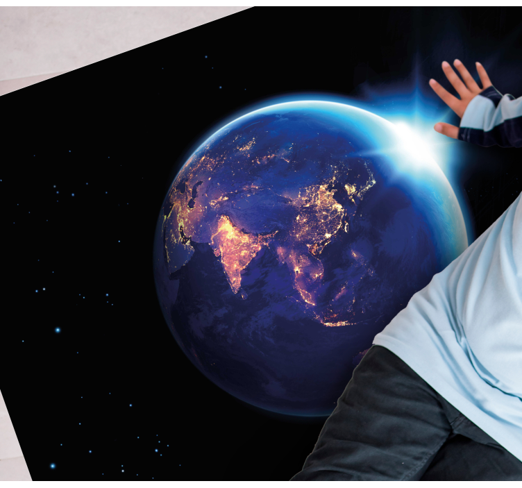 Pogled na planet zemlja Vinilna preproga z zemljevidom sveta - TenStickers