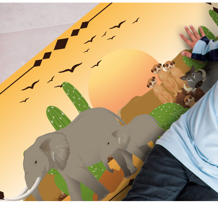 Odprava slonov v somraku Naravne vinilnea preproga - TenStickers