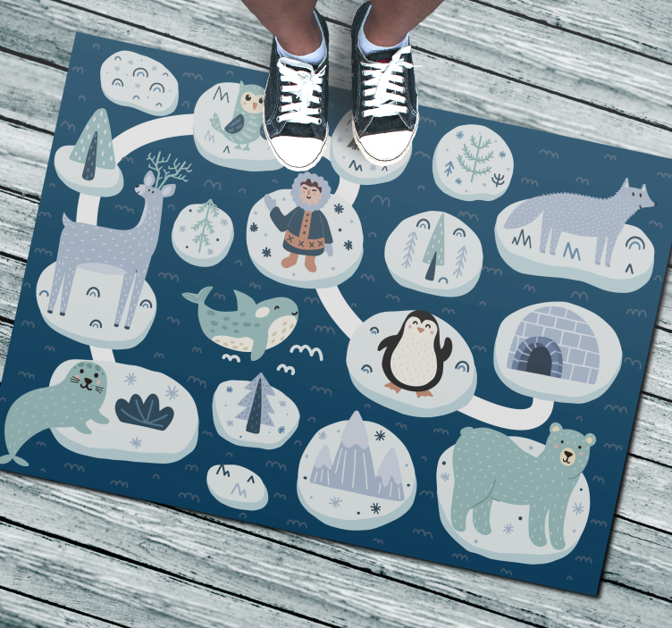 Polar živalska cesta otroška vinil preproga - TenStickers