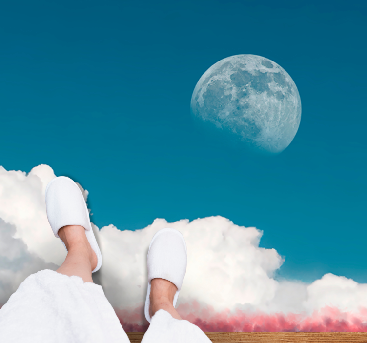 Polna luna podnevi spalnica preproga - TenStickers