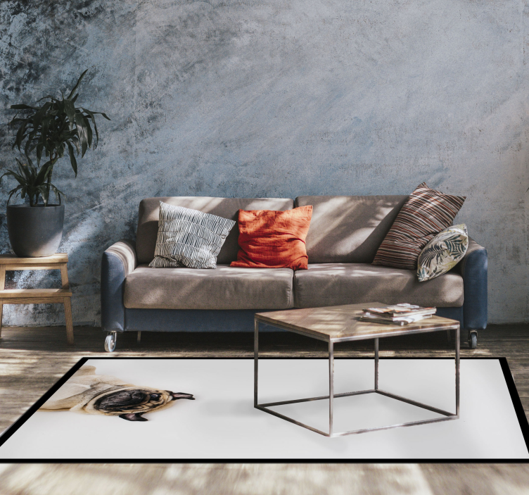 Oblikovanje portreta mopsa Tepih z živalskim potiskom - TenStickers