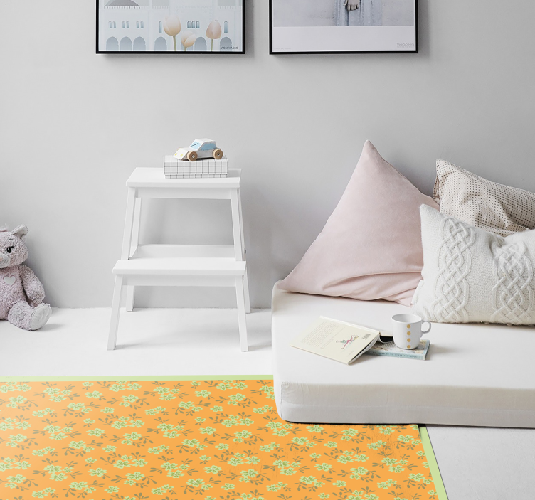 Površina s cvetličnim motivom cvetlična vinilna preproga - TenStickers