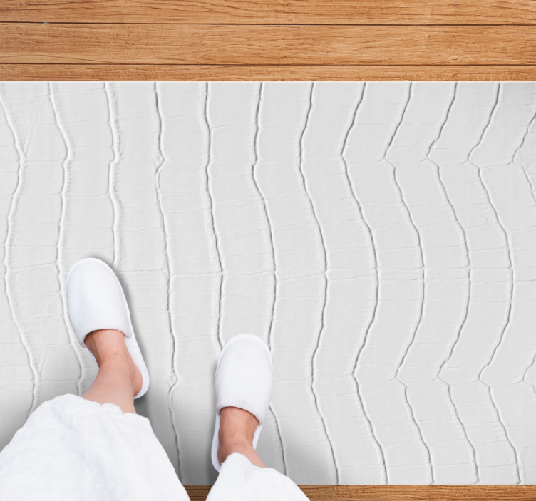 Pravokotna preproga iz bele usnjene teksture - TenStickers