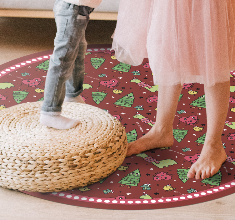 Praznično krožno oblikovanje Božična vinilna preproga - TenStickers