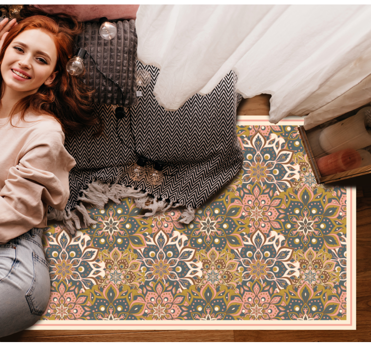 Prefinjenost botaničnega emblema Vinilna preproga mandala - TenStickers