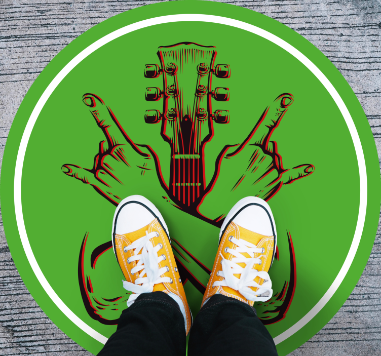 Prekrižane roke znak rock spalna preproga - TenStickers