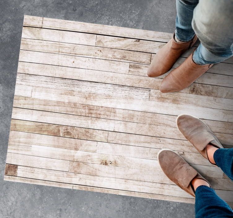 Bela vintage deske vzorec tekstura preproga - TenStickers