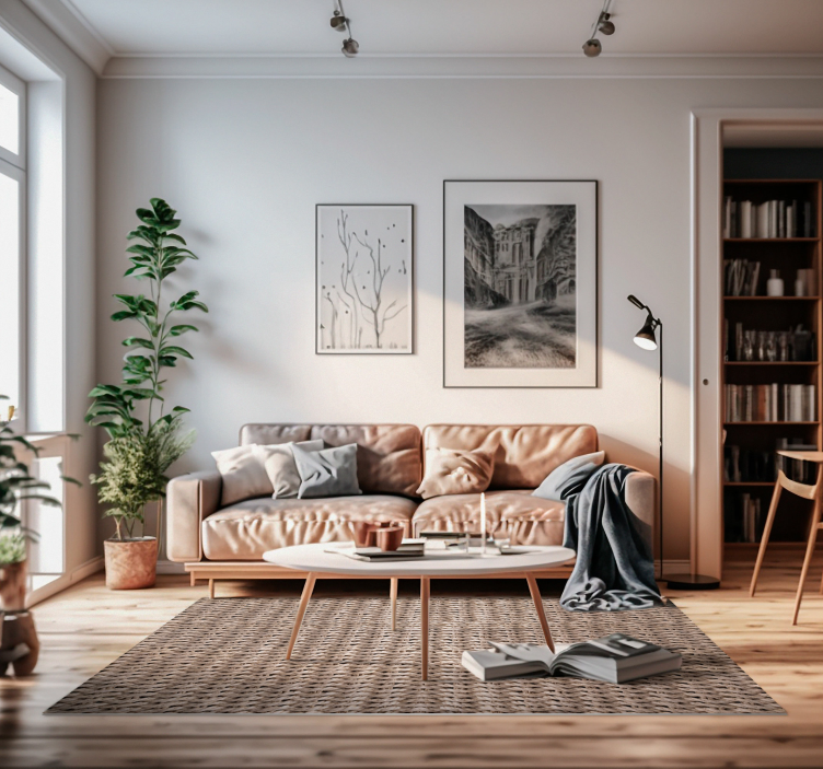 Etnična tekaška preproga s teksturo trsta - TenStickers