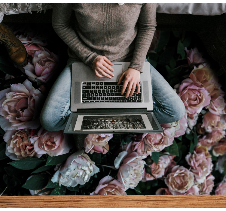 Eleganten cvetlični aranžma cvetlična vinilna preproga - TenStickers