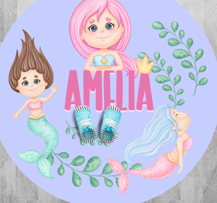 Mermaid friends with name vinilne preproge drugih vzorcev - TenStickers