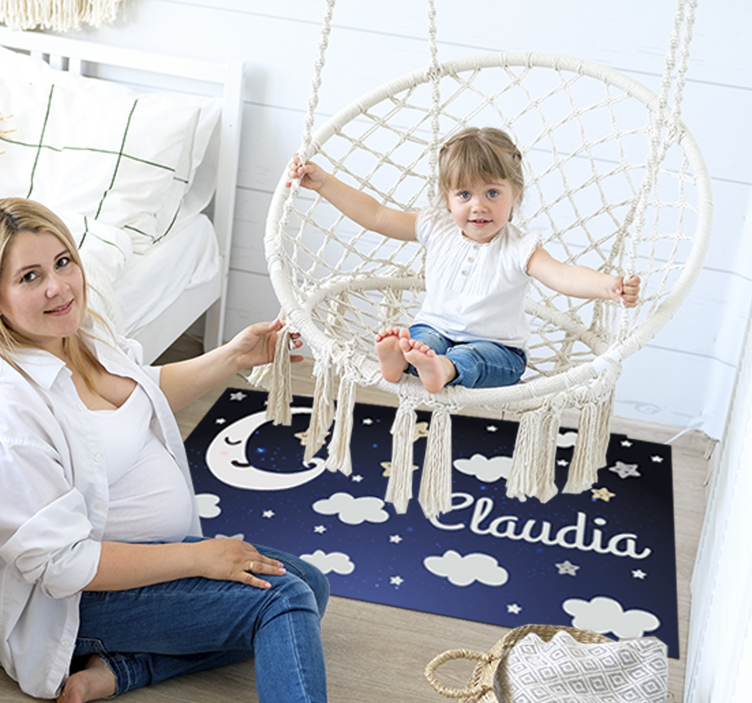 Prilagodljiv dizajn zvezdnate noči Tepihi z imeni po meri - TenStickers