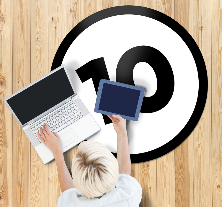 Prilagodljiva krožna številka Vinilne preproge za spalnico - TenStickers