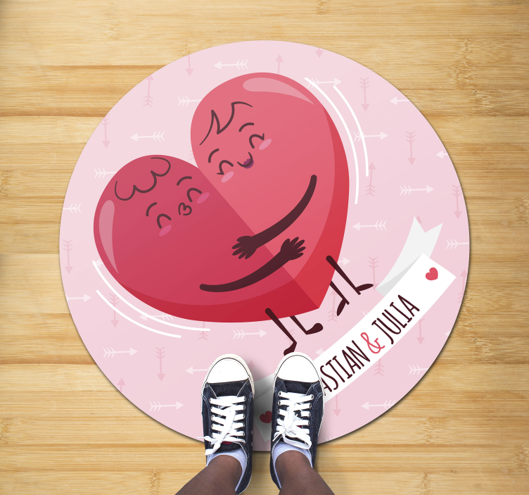 Prilagojena ilustracija srca Vinilna preproga z imeni - TenStickers