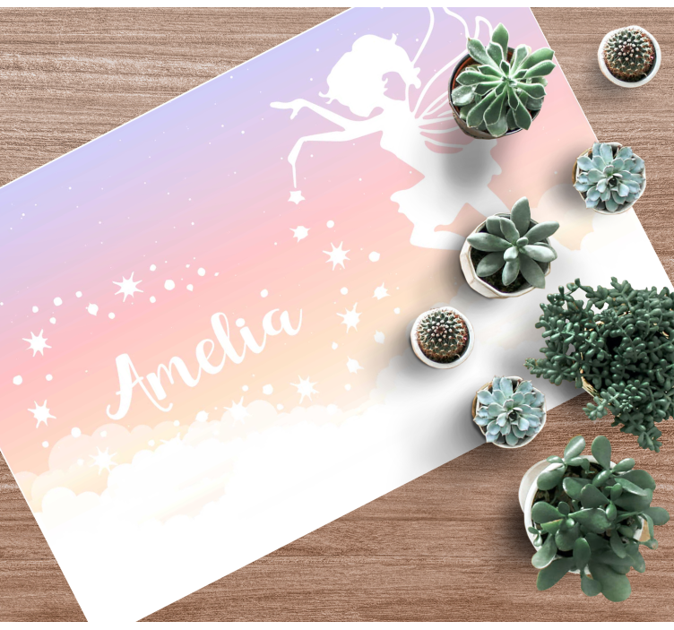 Vilinski oblak po meri Vinilna preproga z imeni - TenStickers