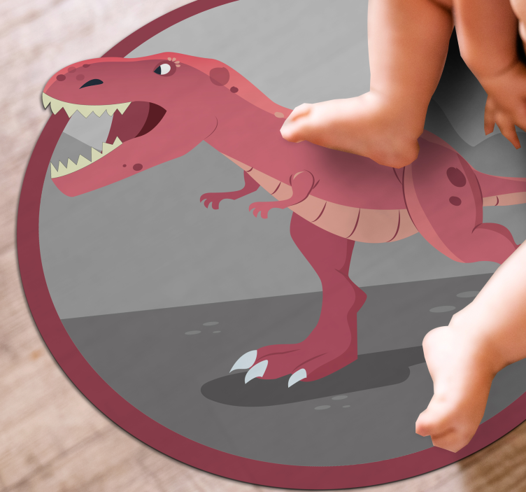 Rdeča dinozavra roar 3d vinil preprogo - TenStickers