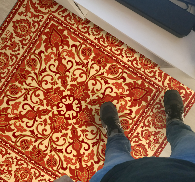 Rdeča starošolska vzorčna preproga - TenStickers