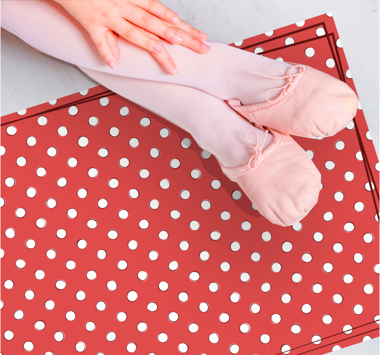 Rdeče pikice Vinilna preproga z lesnim učinkom - TenStickers