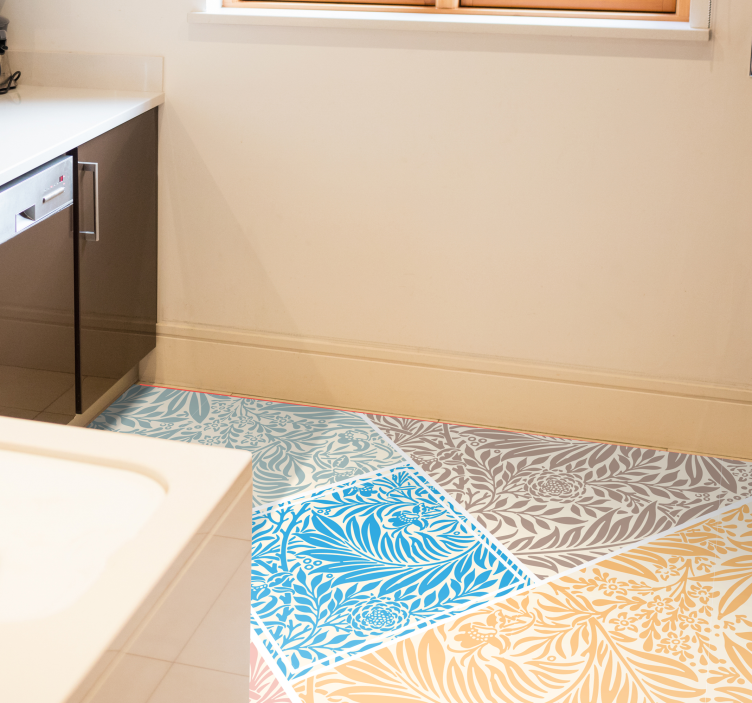 Retro pisani listi kuhinjske talne ploščice - TenStickers