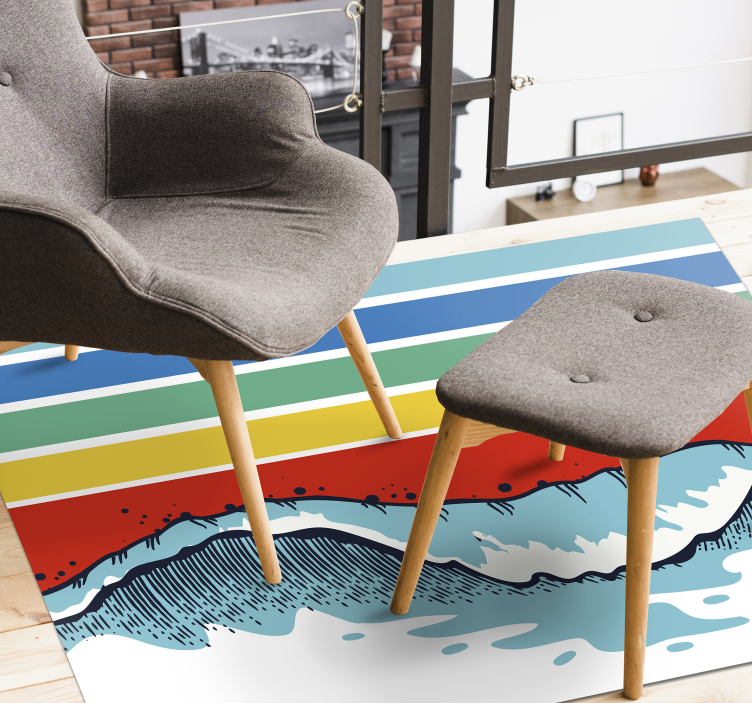 Retro valovita preproga za tla - TenStickers