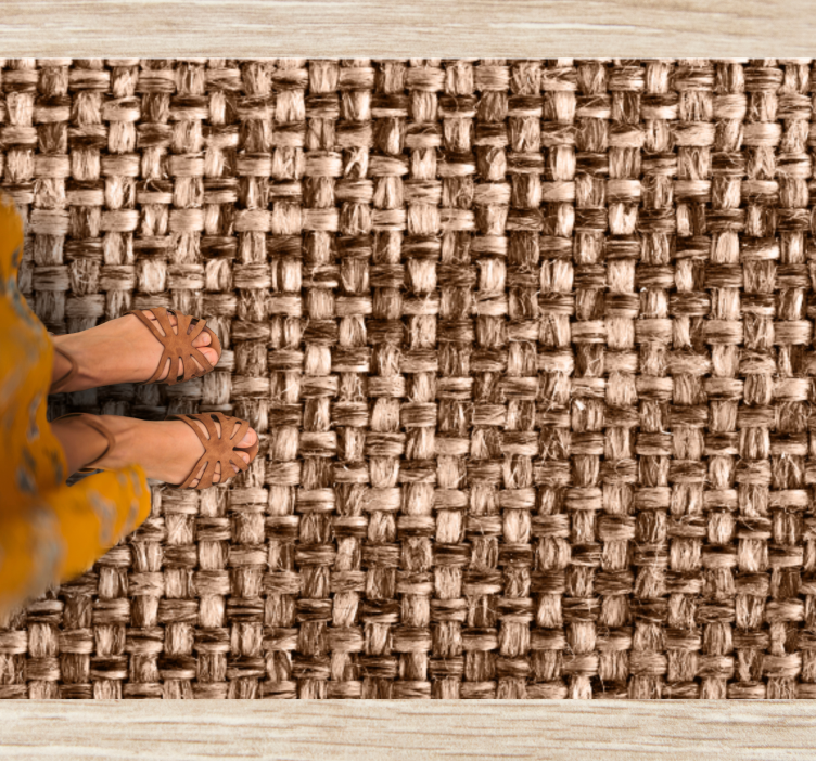 Rjava ročno izdelana preproga z teksturo - TenStickers