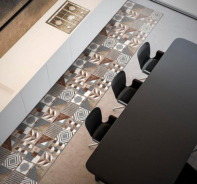 Rjavi cementin Vinilna mozaik preproga - TenStickers