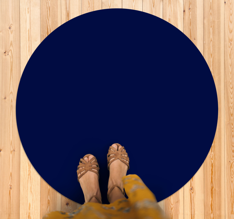 Round navy colour modra vinilna preproga - TenStickers